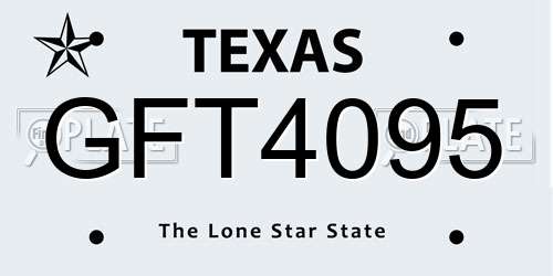 GFT4095 Texas License Plate