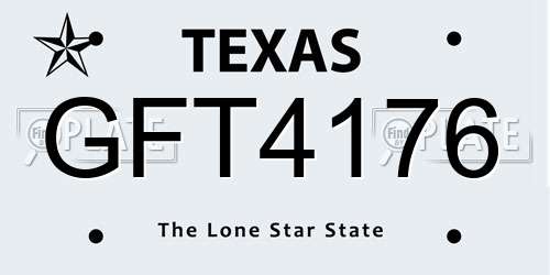 GFT4176 Texas License Plate