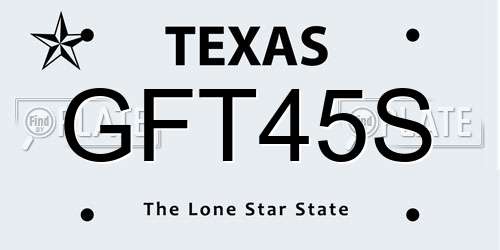 GFT45S Texas License Plate