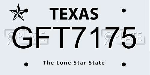 GFT7175 Texas License Plate