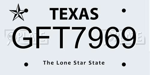 GFT7969 Texas License Plate