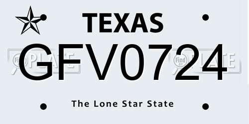 GFV0724 Texas License Plate