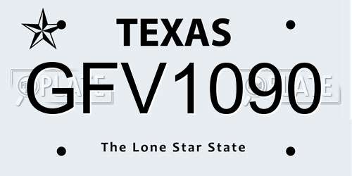 GFV1090 Texas License Plate