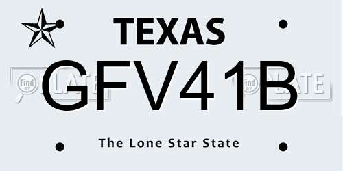 GFV41B Texas License Plate