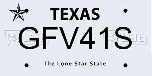 GFV41S Texas License Plate