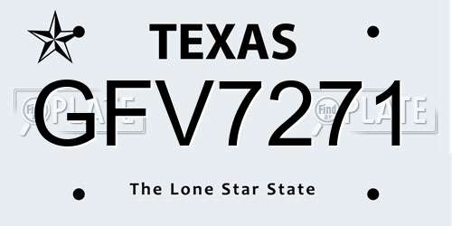 GFV7271 Texas License Plate