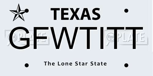 GFWTITT Texas License Plate