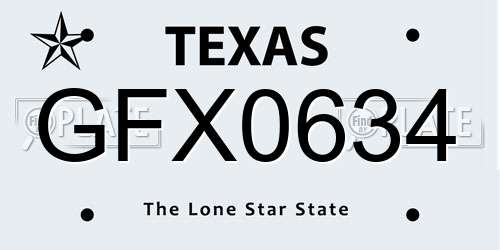 GFX0634 Texas License Plate