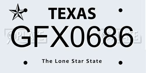 GFX0686 Texas License Plate