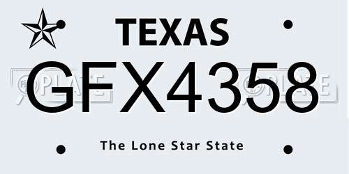 GFX4358 Texas License Plate