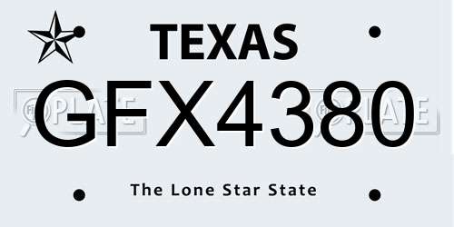GFX4380 Texas License Plate