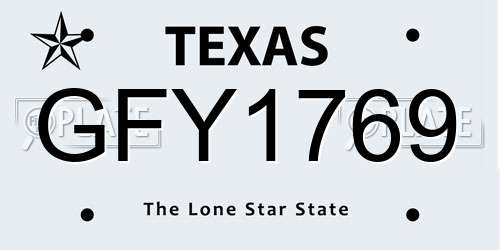 GFY1769 Texas License Plate