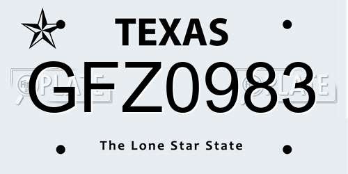 GFZ0983 Texas License Plate