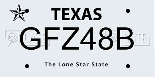 GFZ48B Texas License Plate