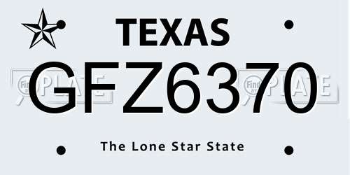GFZ6370 Texas License Plate