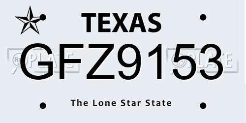 GFZ9153 Texas License Plate