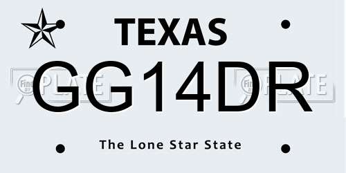 GG14DR Texas License Plate