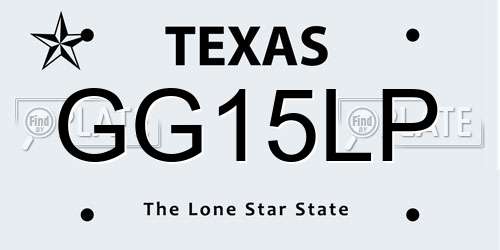 GG15LP Texas License Plate
