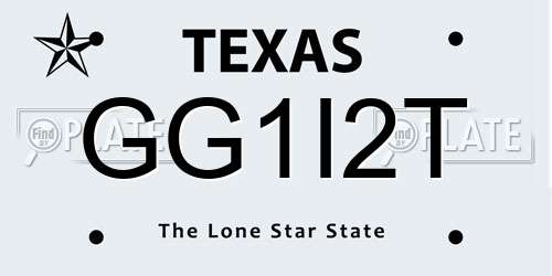 GG1I2T Texas License Plate