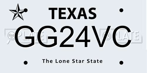 GG24VC Texas License Plate