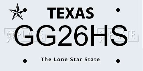 GG26HS Texas License Plate