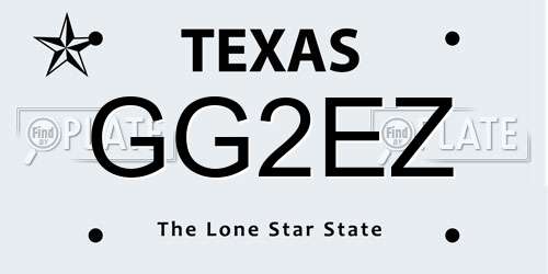 GG2EZ Texas License Plate