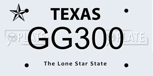 GG300 Texas License Plate