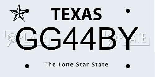 GG44BY Texas License Plate