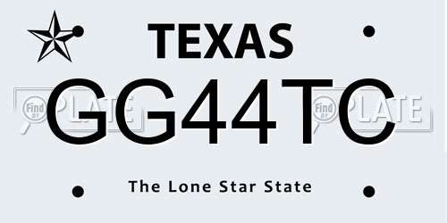GG44TC Texas License Plate