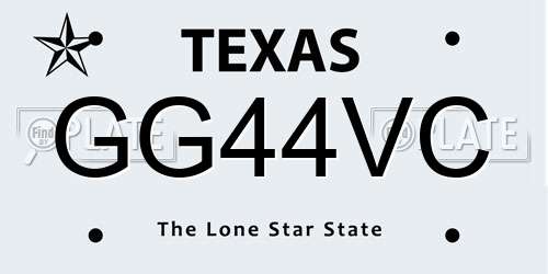 GG44VC Texas License Plate