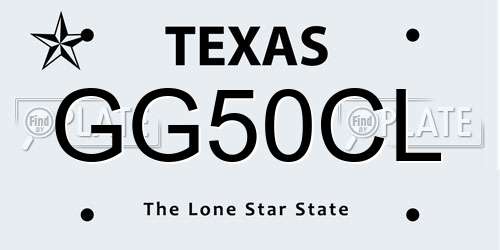 GG50CL Texas License Plate