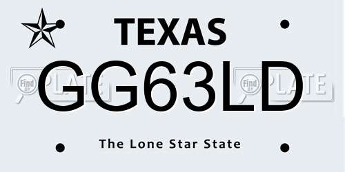 GG63LD Texas License Plate