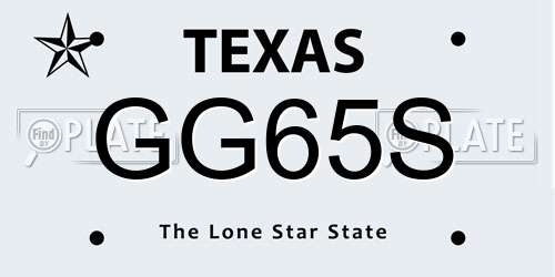 GG65S Texas License Plate