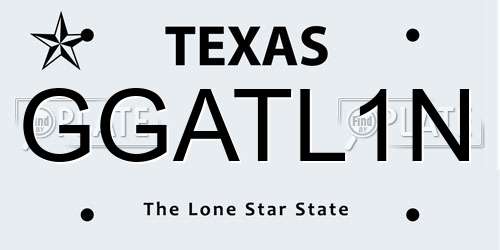 GGATL1N Texas License Plate