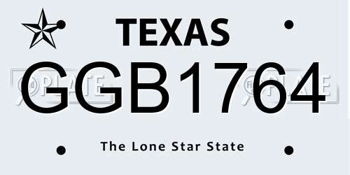 GGB1764 Texas License Plate