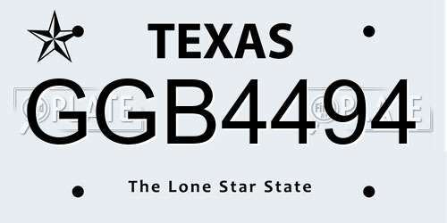 GGB4494 Texas License Plate