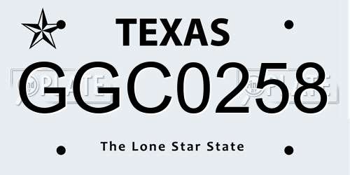 GGC0258 Texas License Plate