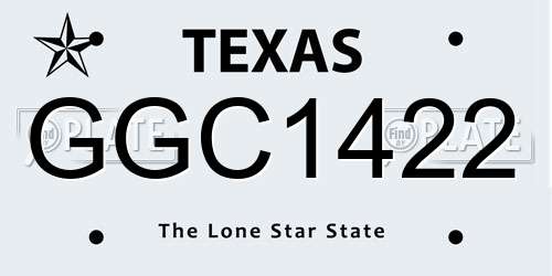 GGC1422 Texas License Plate