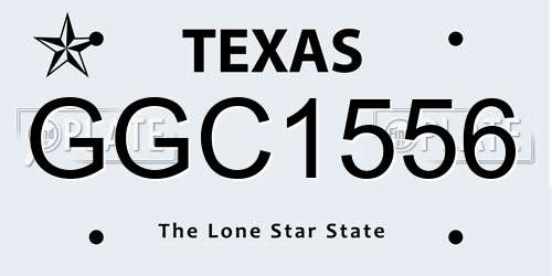 GGC1556 Texas License Plate