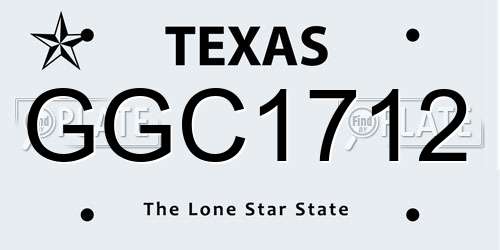 GGC1712 Texas License Plate
