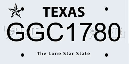 GGC1780 Texas License Plate