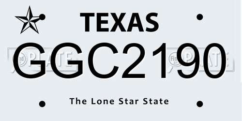 GGC2190 Texas License Plate