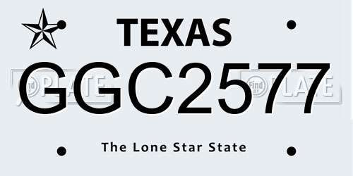 GGC2577 Texas License Plate