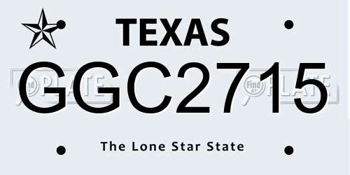 GGC2715 Texas License Plate