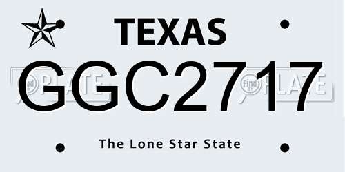 GGC2717 Texas License Plate