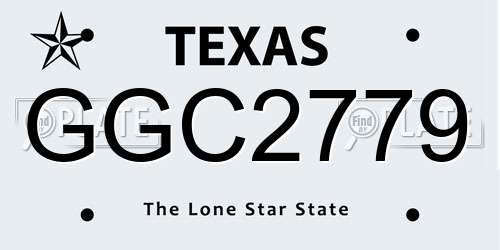 GGC2779 Texas License Plate