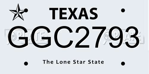 GGC2793 Texas License Plate
