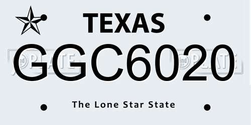 GGC6020 Texas License Plate