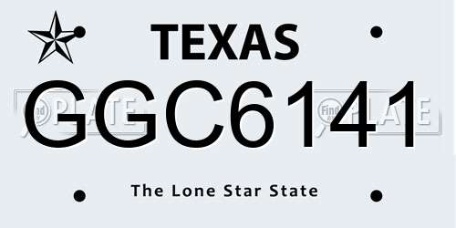 GGC6141 Texas License Plate