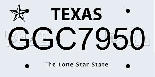 GGC7950 Texas License Plate